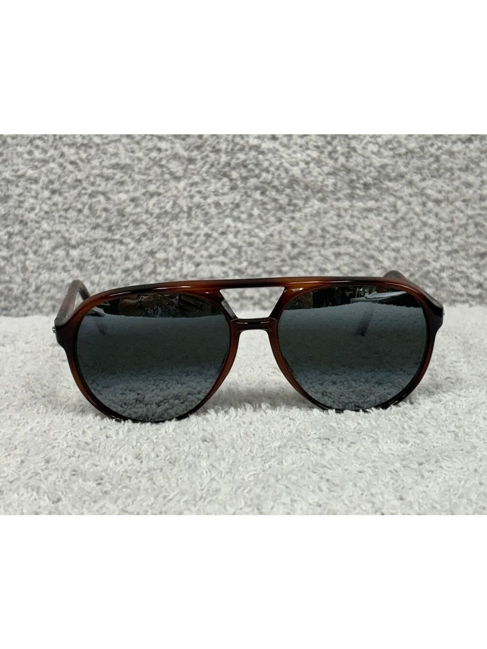 Vtg Original Logo Maui Jim Brown Nylon Double Gradient Aviator Sunglasses #75916